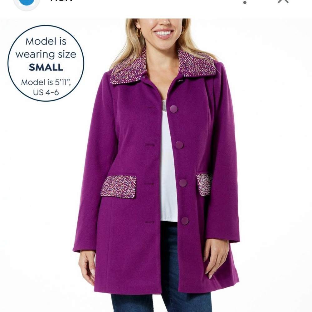 NWT Colleen Lopez Women's Purple Coat xxs